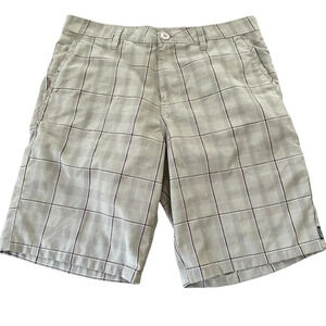 RipCurl‎ Mens 33 Waist Beige Plaid Hammersmith Walkshort Shorts Live The Search